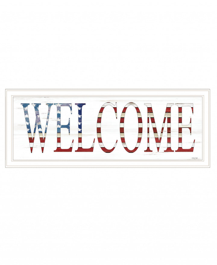 Patriotic Welcome 1 White Framed Print Wall Art