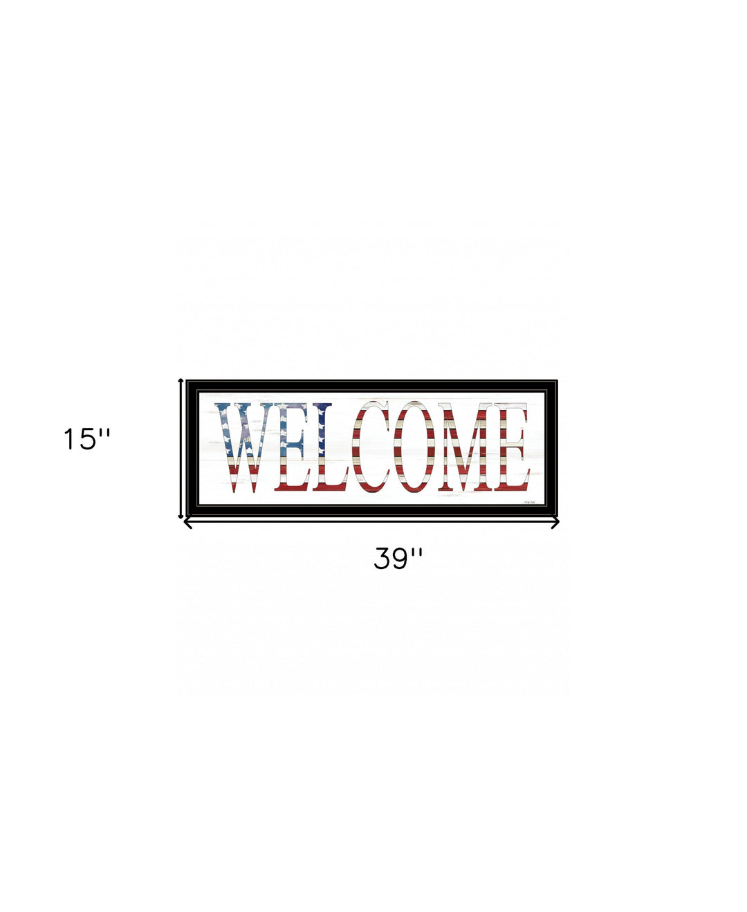 Patriotic Welcome 2 Black Framed Print Wall Art