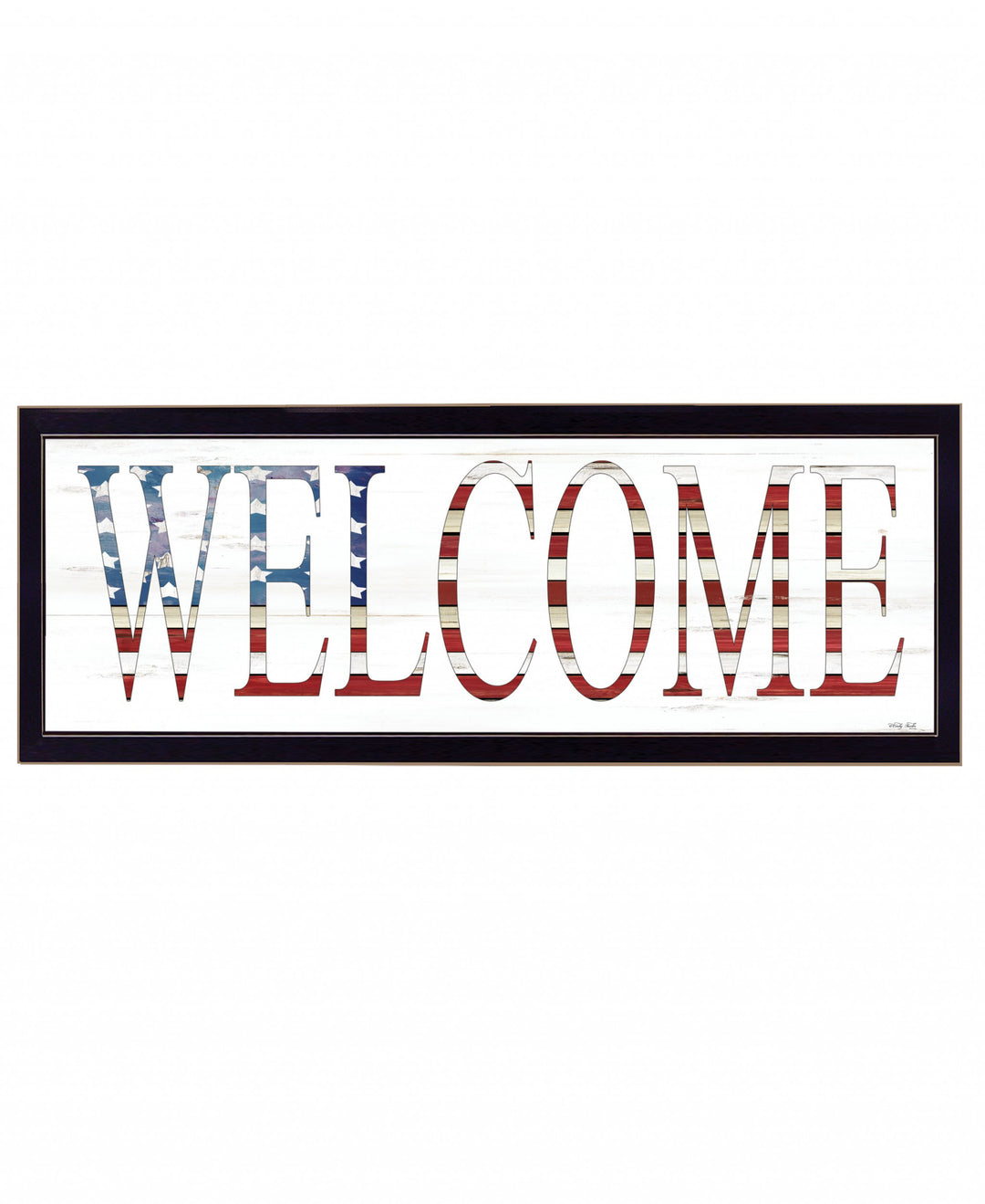 Patriotic Welcome 2 Black Framed Print Wall Art