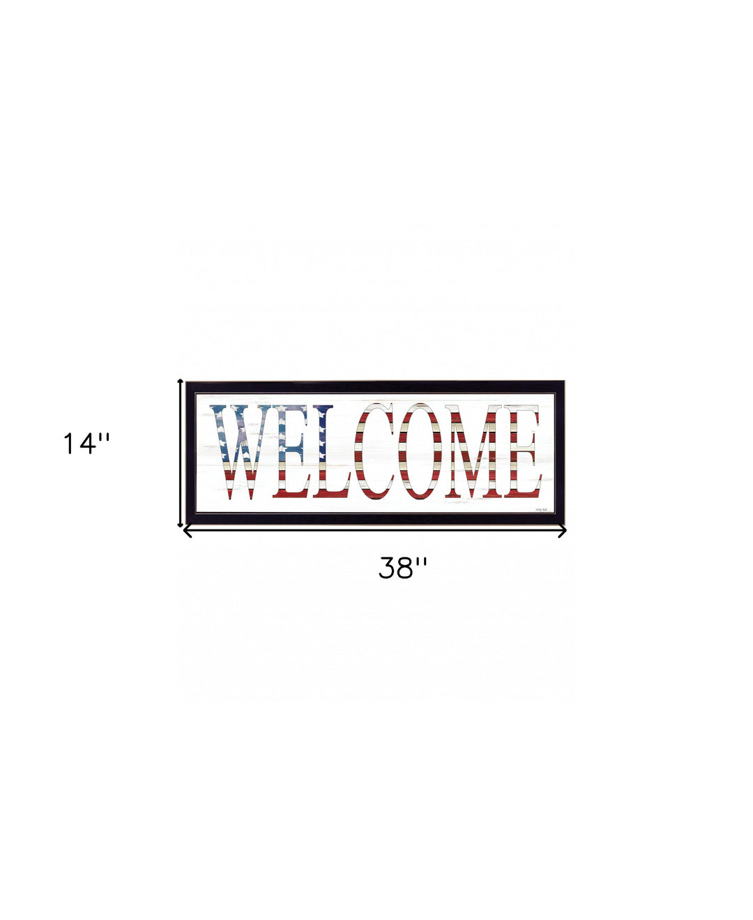 Patriotic Welcome 2 Black Framed Print Wall Art