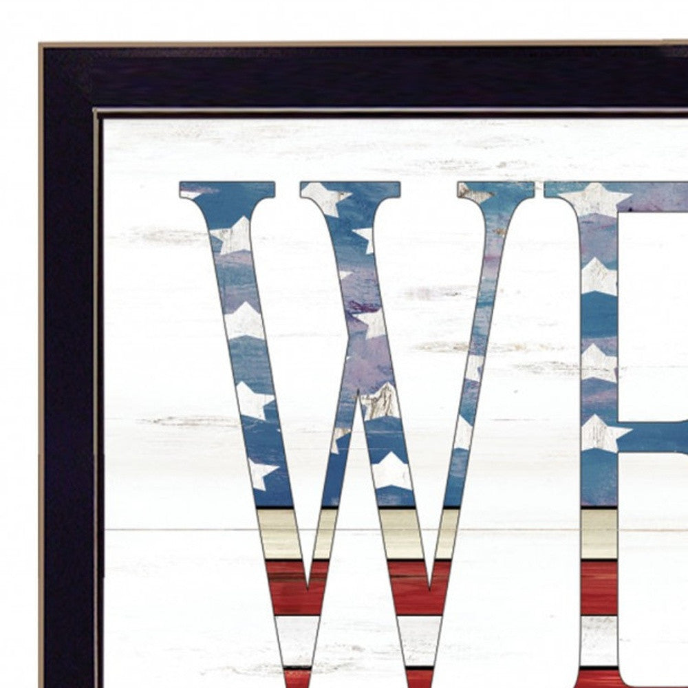 Patriotic Welcome 2 Black Framed Print Wall Art