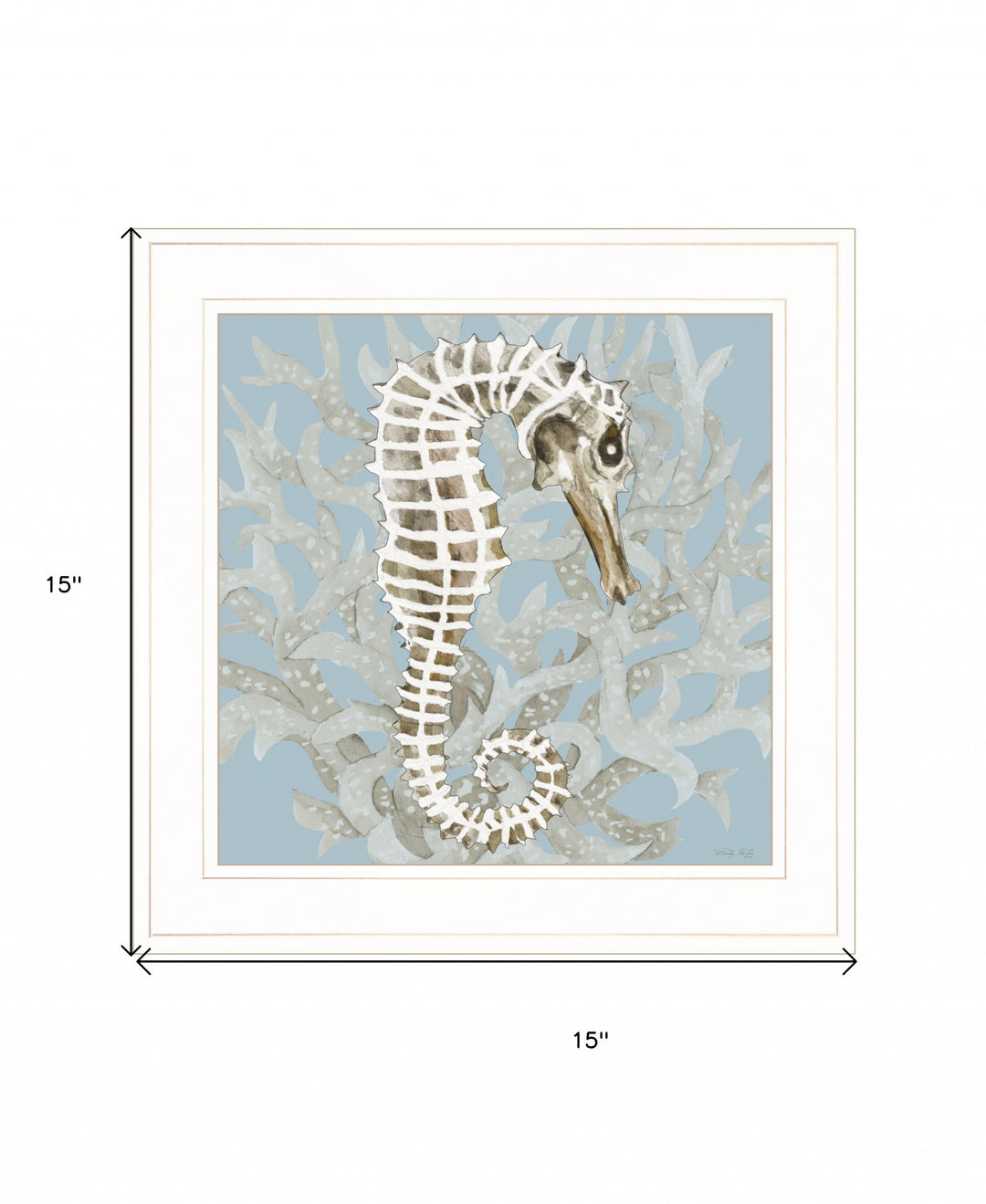 Coral Seahorse I 2 White Framed Print Wall Art