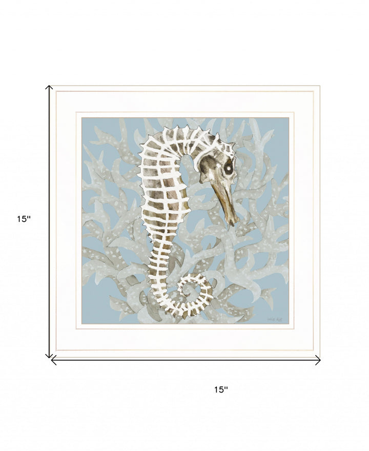 Coral Seahorse I 2 White Framed Print Wall Art