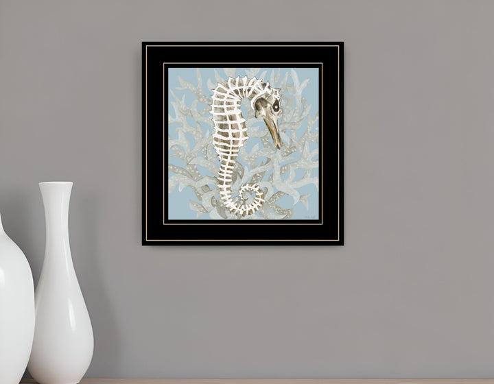 Coral Seahorse I 3 Black Framed Print Wall Art