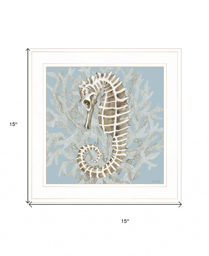 Coral Seahorse II 2 White Framed Print Wall Art