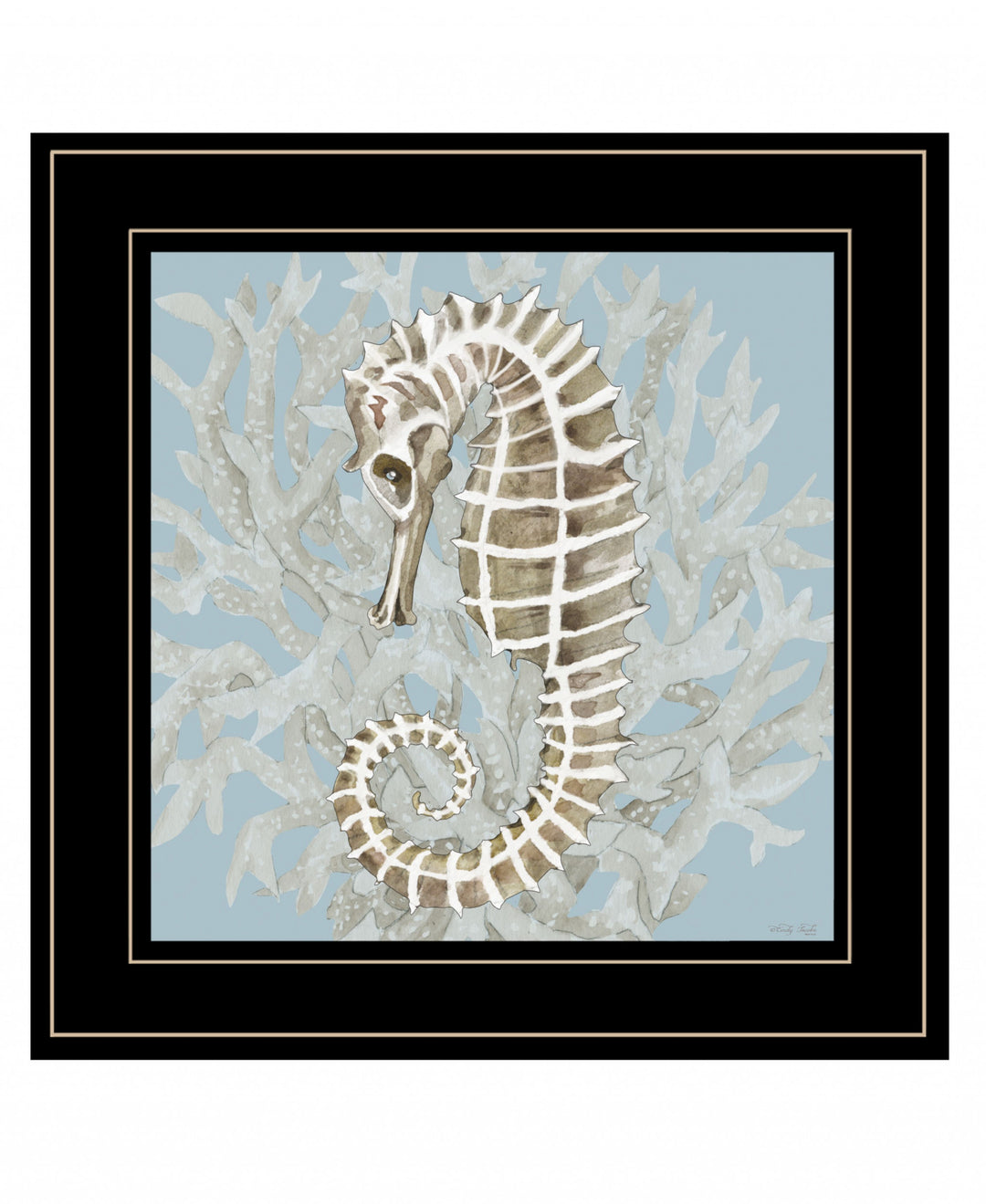 Coral Seahorse II 2 White Framed Print Wall Art