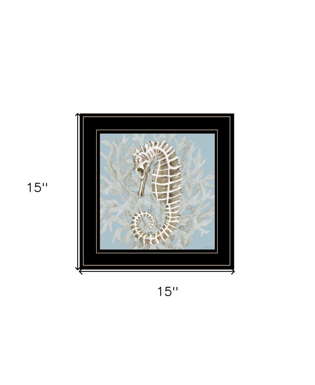 Coral Seahorse II 2 White Framed Print Wall Art