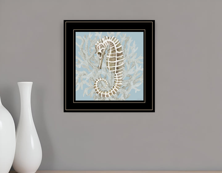 Coral Seahorse II 2 White Framed Print Wall Art