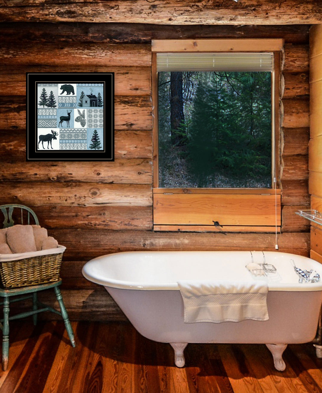 Cabin in the Woods 3 Black Framed Print Wall Art