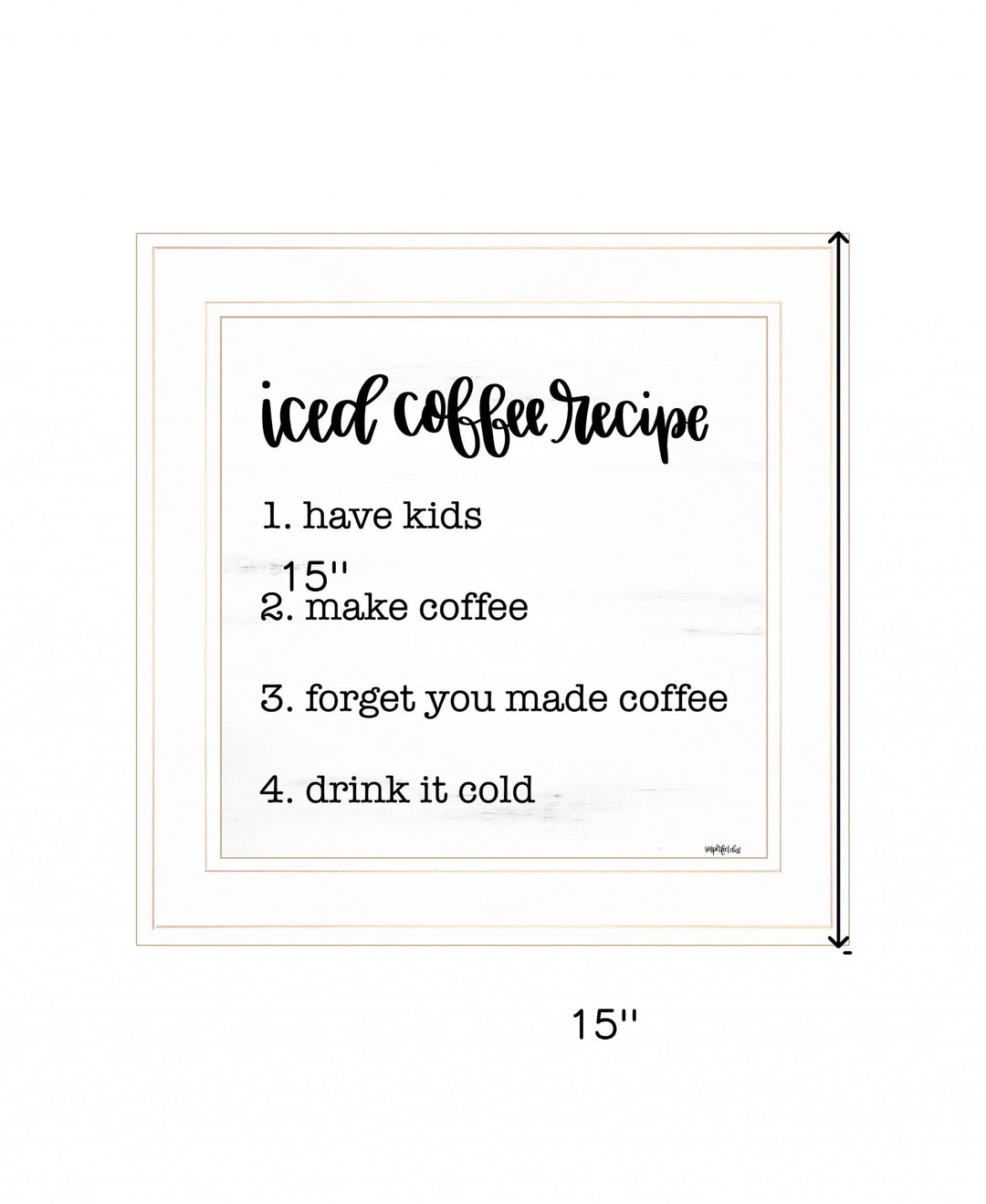 Iced Coffee Recipe 2 White Framed Print Wall Art