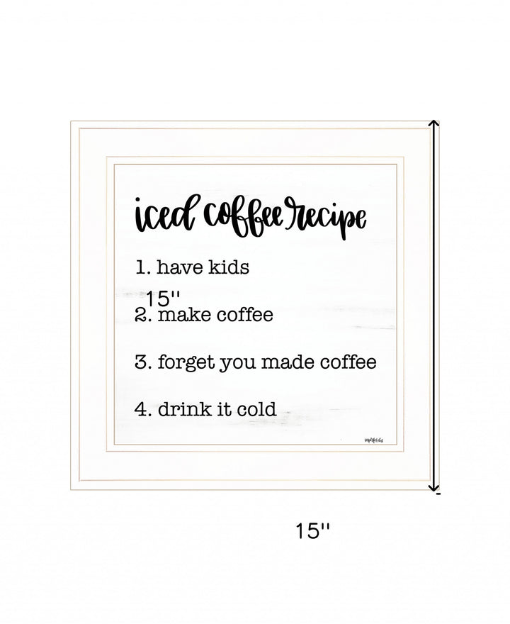 Iced Coffee Recipe 2 White Framed Print Wall Art