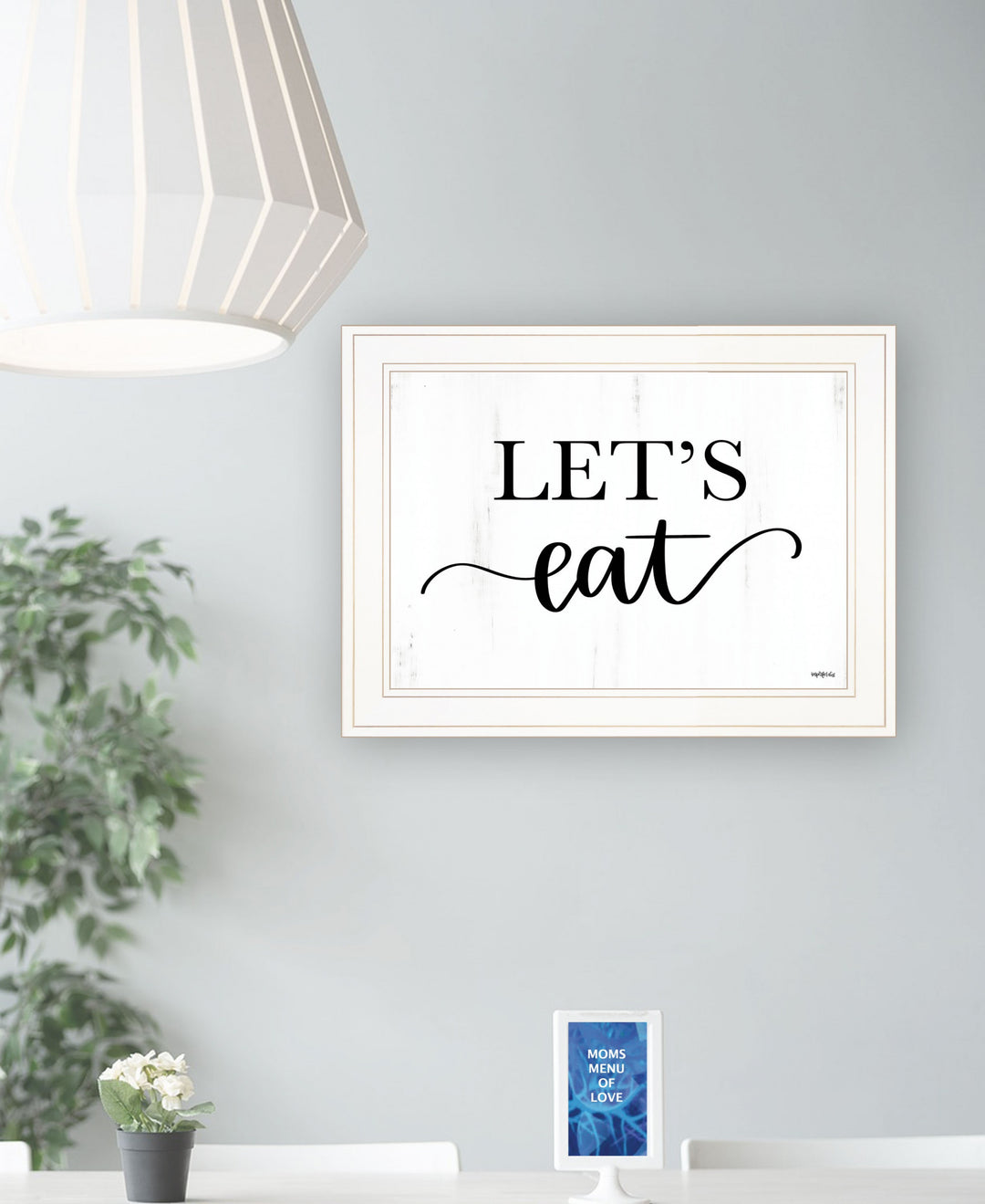 Lets Eat 2 White Framed Print Kitchen Wall Art