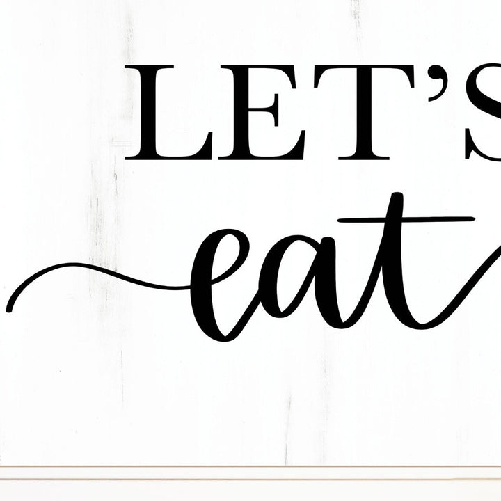 Lets Eat 2 White Framed Print Kitchen Wall Art