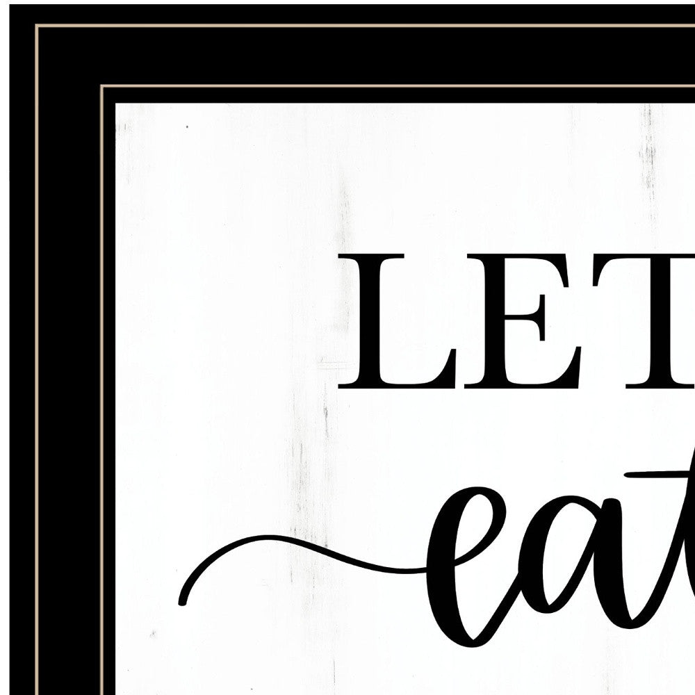 Lets Eat 3 Black Framed Print Kitchen Wall Art