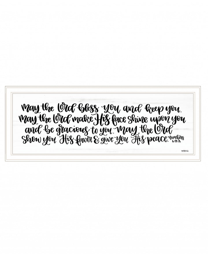 May the Lord Bless You and Keep You 1 White Framed Print Wall Art