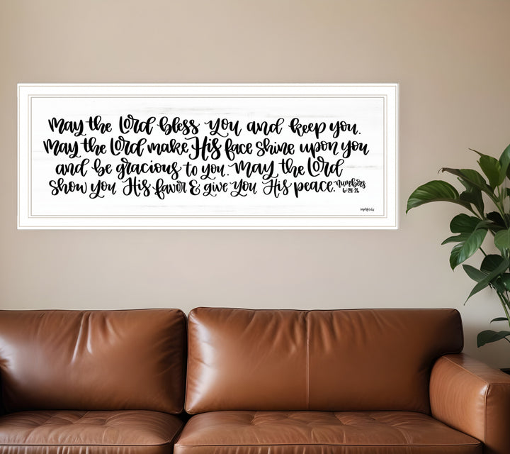 May the Lord Bless You and Keep You 1 White Framed Print Wall Art