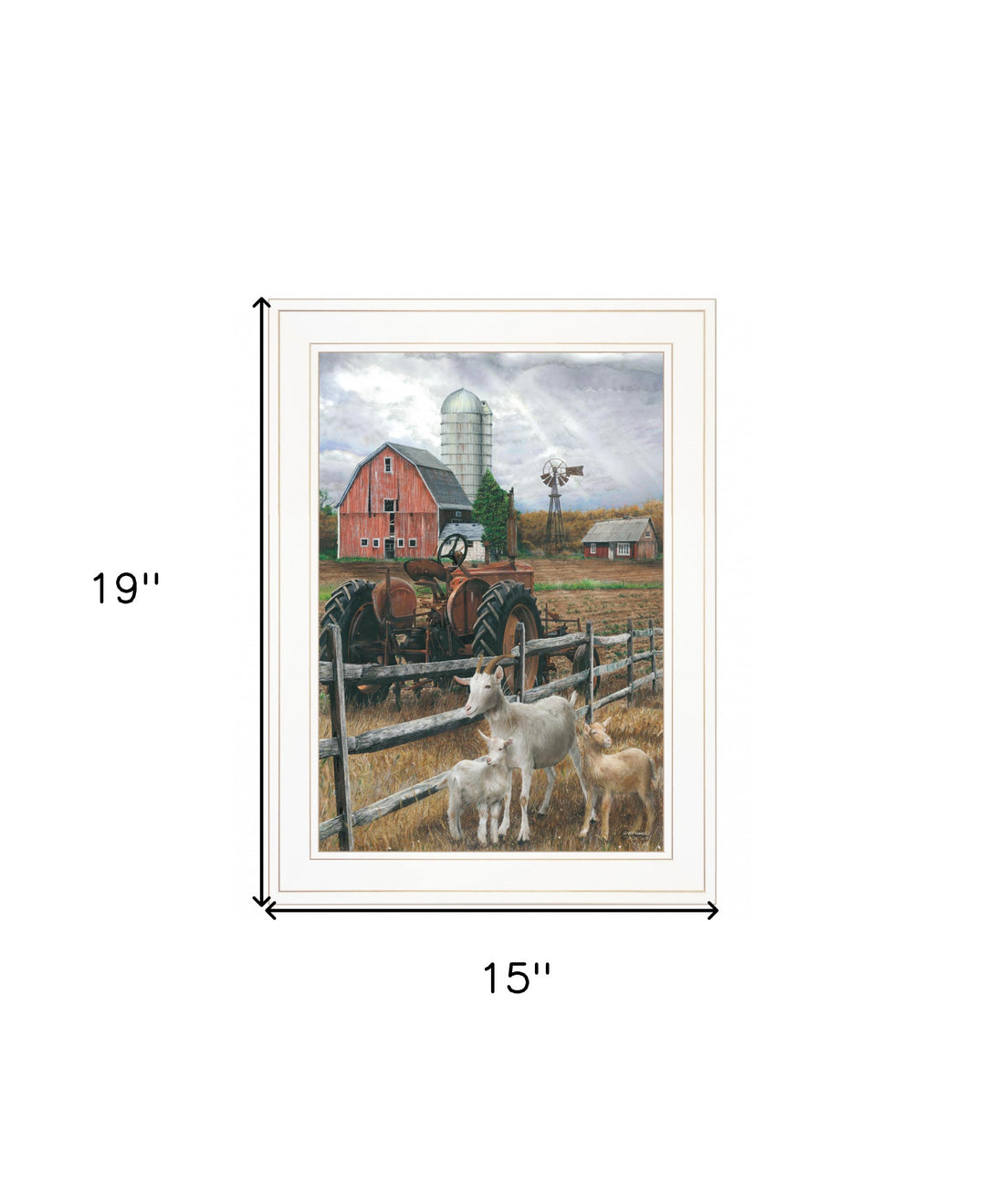 The Old Tractor 2 White Framed Print Wall Art