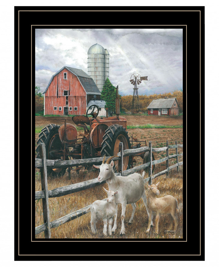 The Old Tractor 2 White Framed Print Wall Art