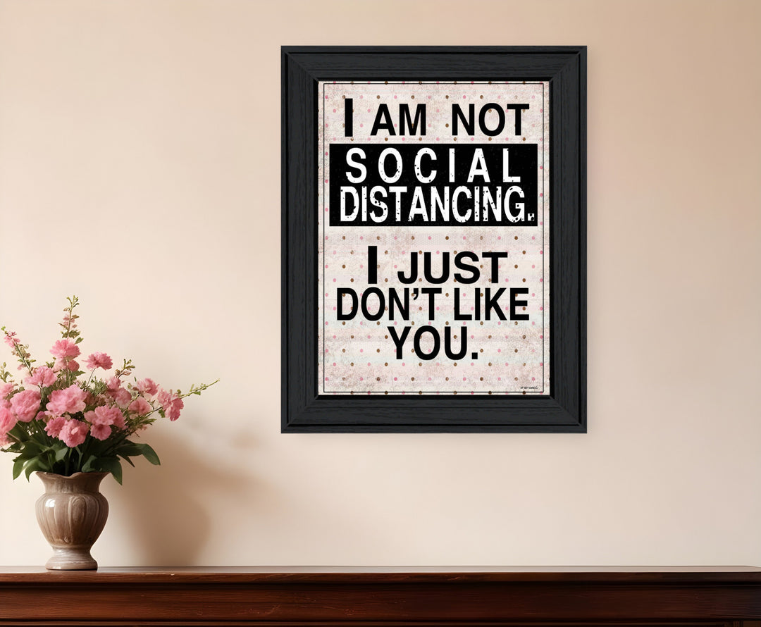 Social Distancing 1 Black Framed Print Wall Art