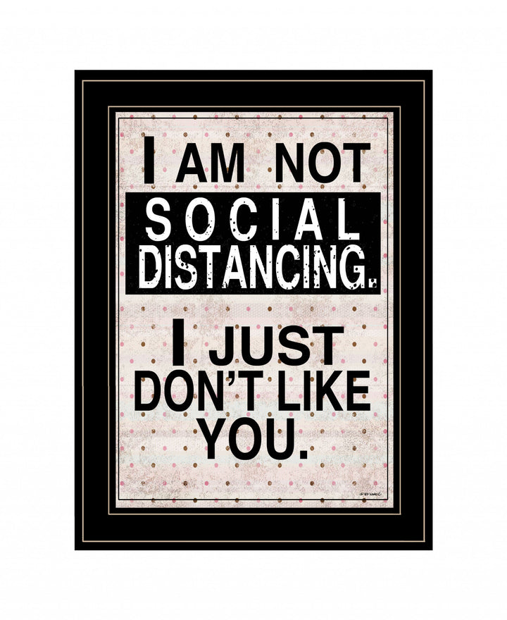 Social Distancing 2 Black Framed Print Wall Art