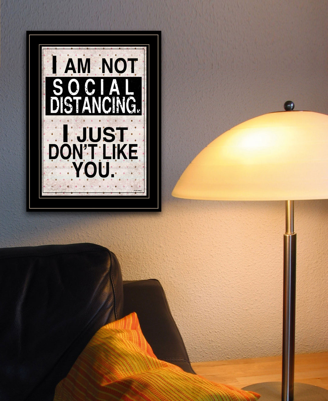 Social Distancing 2 Black Framed Print Wall Art