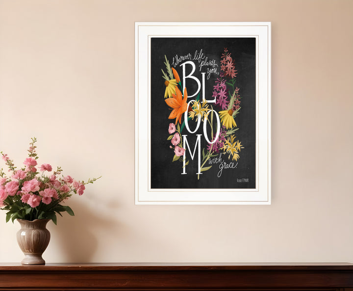 Bloom with Grace 2 White Framed Print Wall Art