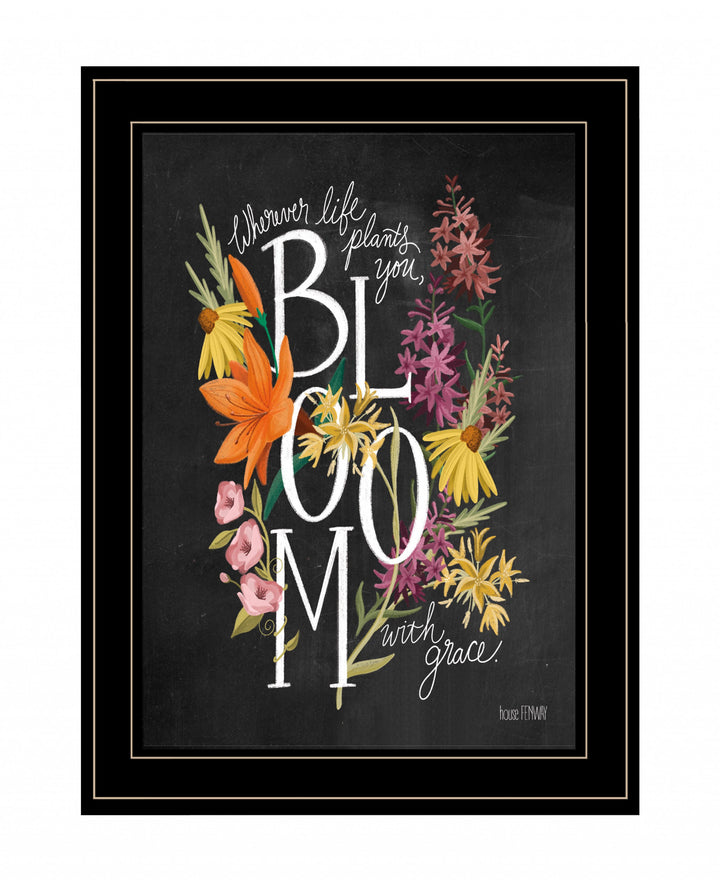 Bloom with Grace 3 Black Framed Print Wall Art