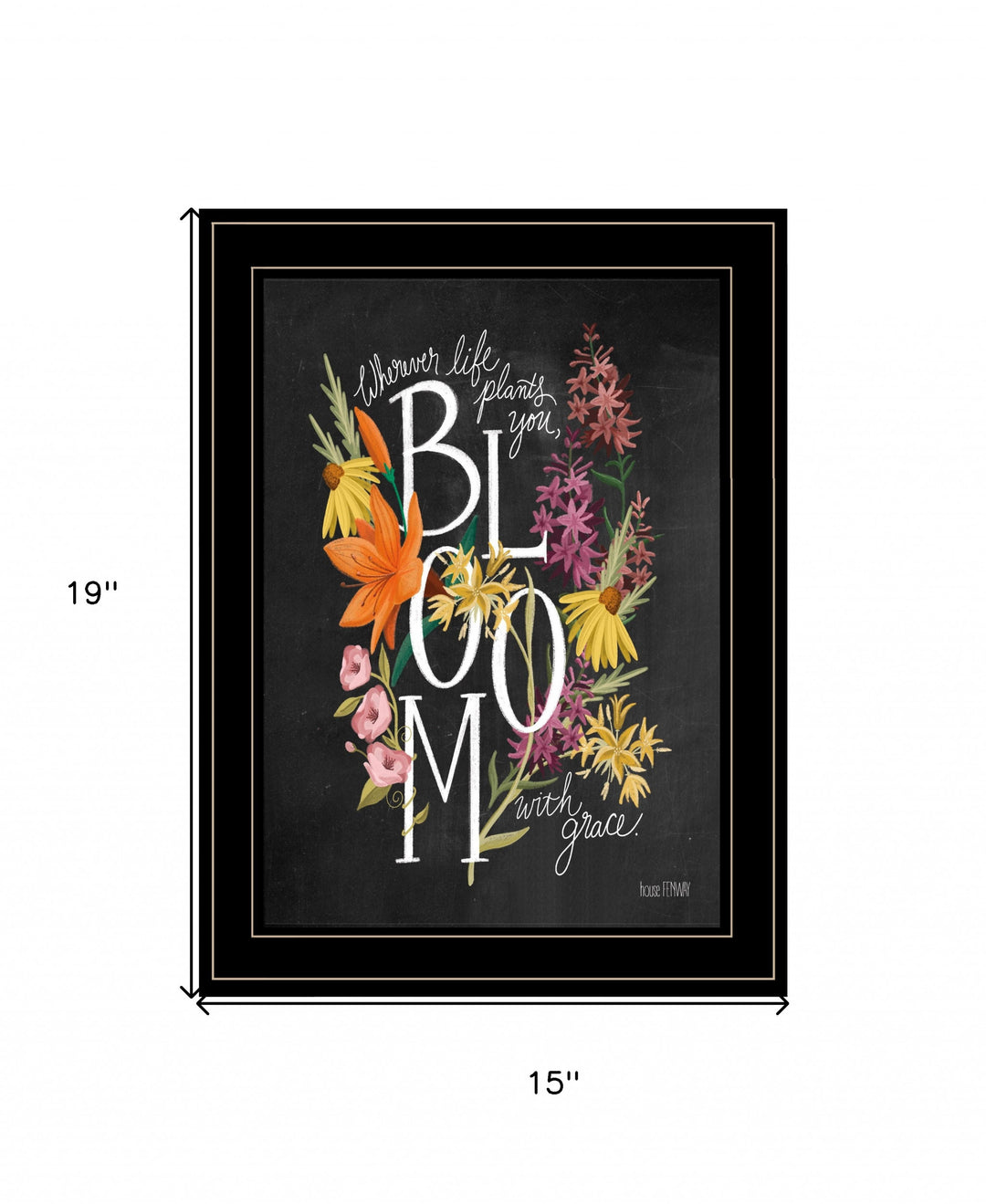 Bloom with Grace 3 Black Framed Print Wall Art