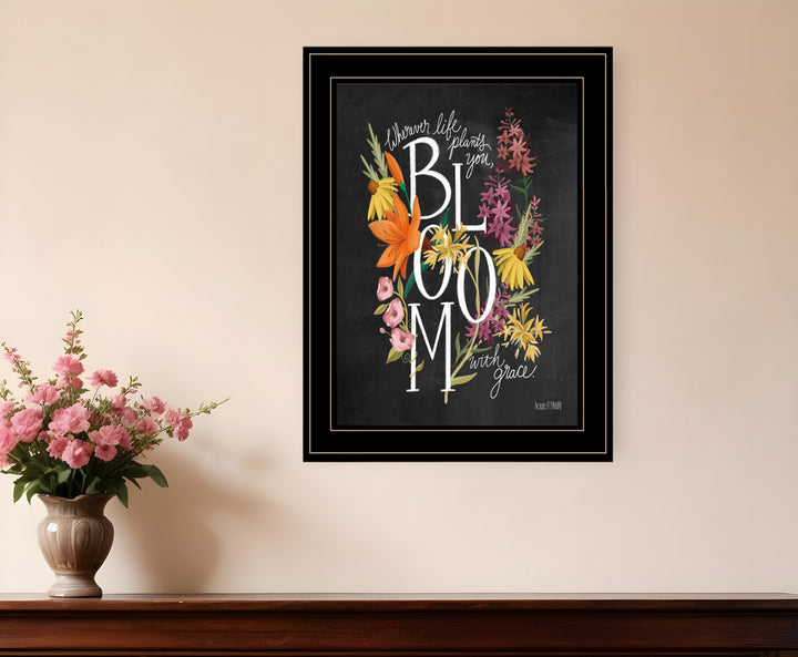 Bloom with Grace 3 Black Framed Print Wall Art