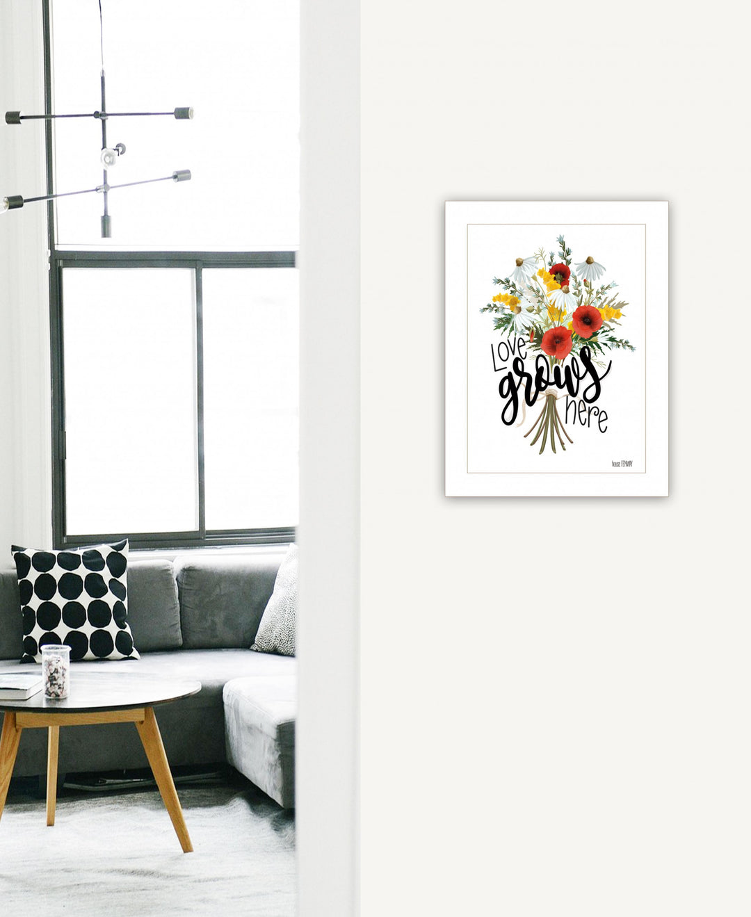 Love Grows Here 2 White Framed Print Wall Art