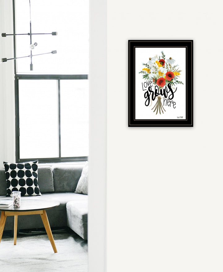 Love Grows Here 3 White Framed Print Wall Art