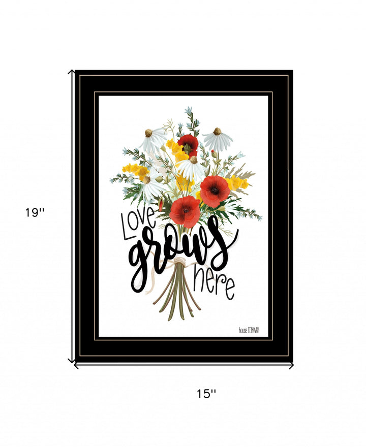 Love Grows Here 3 White Framed Print Wall Art