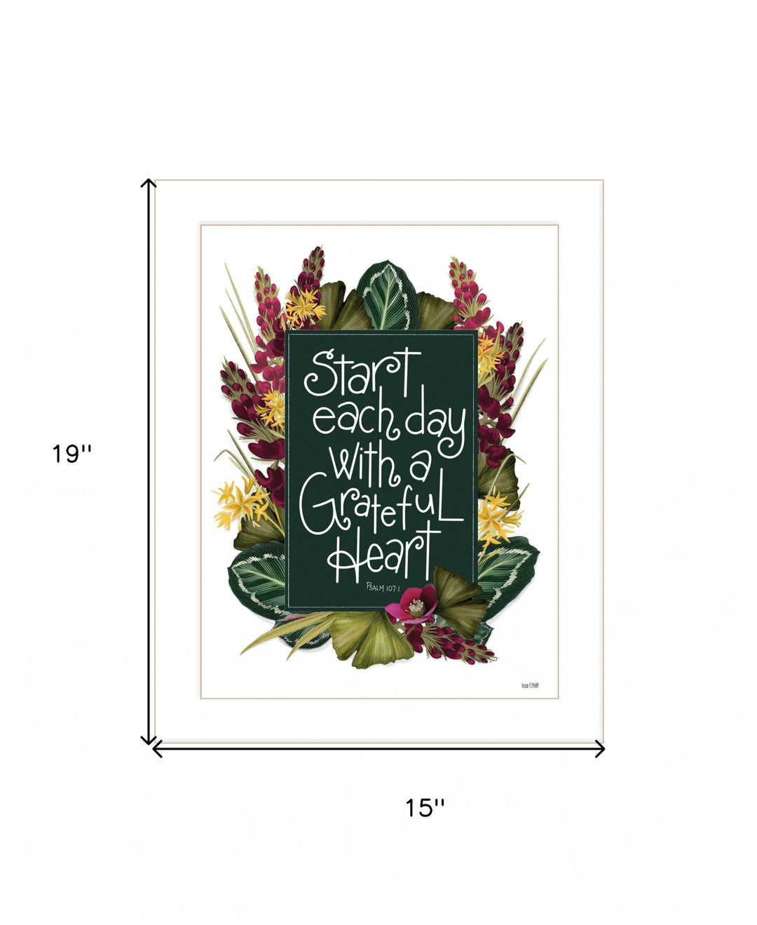 Grateful Heart 3 White Framed Print Wall Art