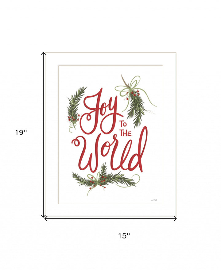 Joy to the World 2 White Framed Print Wall Art