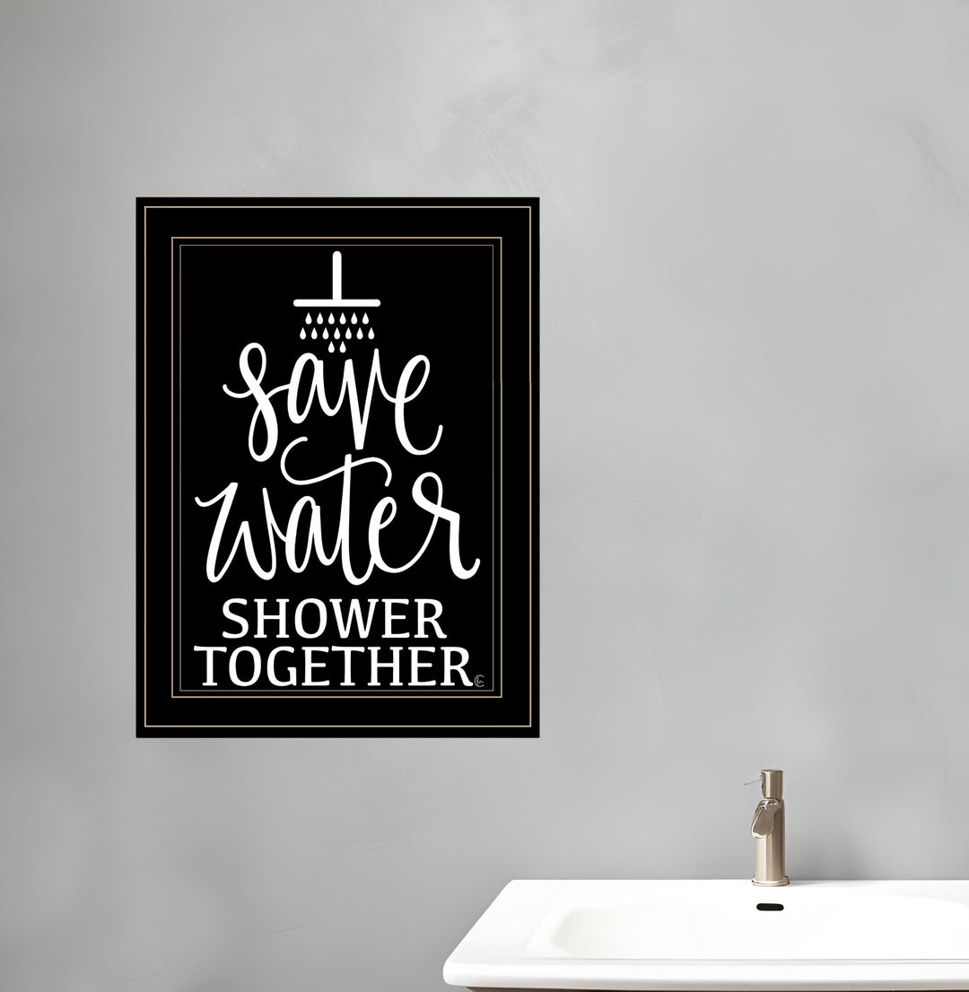 Shower Together 2 Black Framed Print Wall Art