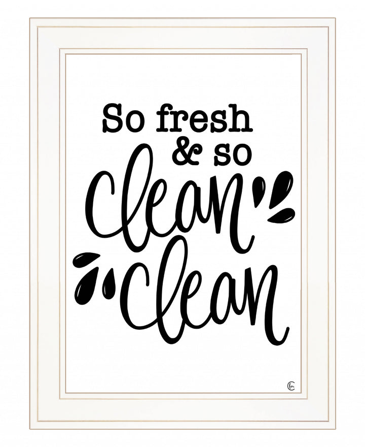 So Clean Clean 1 White Framed Print Bathroom Wall Art