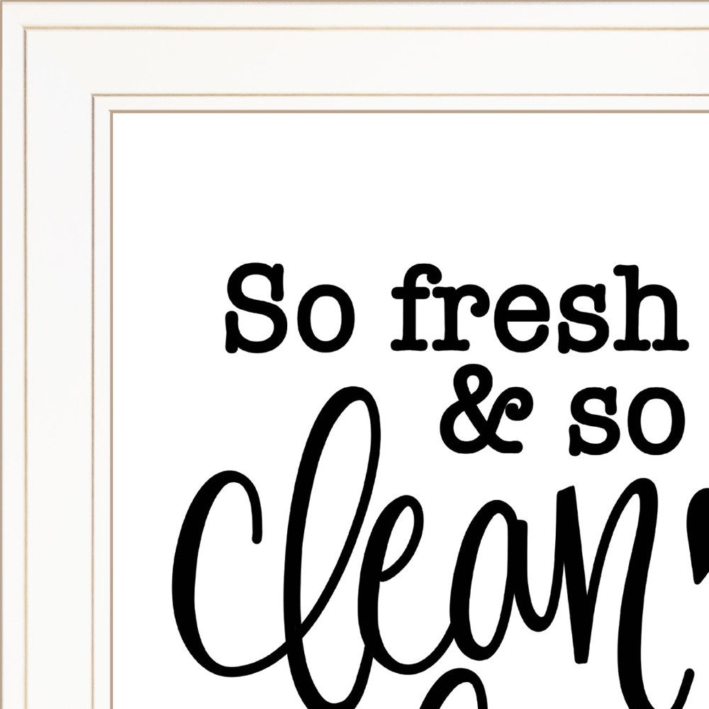 So Clean Clean 1 White Framed Print Bathroom Wall Art