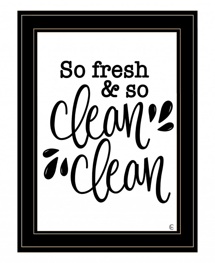 So Clean Clean 2 Black Framed Print Bathroom Wall Art