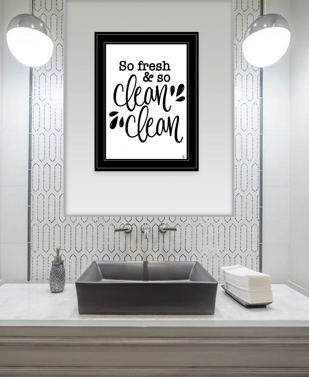 So Clean Clean 2 Black Framed Print Bathroom Wall Art