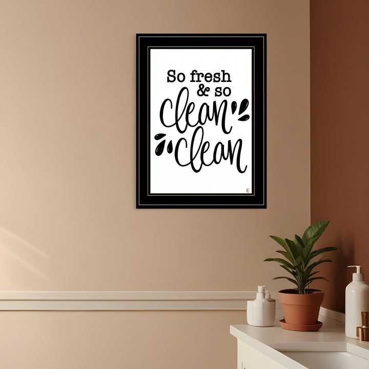 So Clean Clean 2 Black Framed Print Bathroom Wall Art