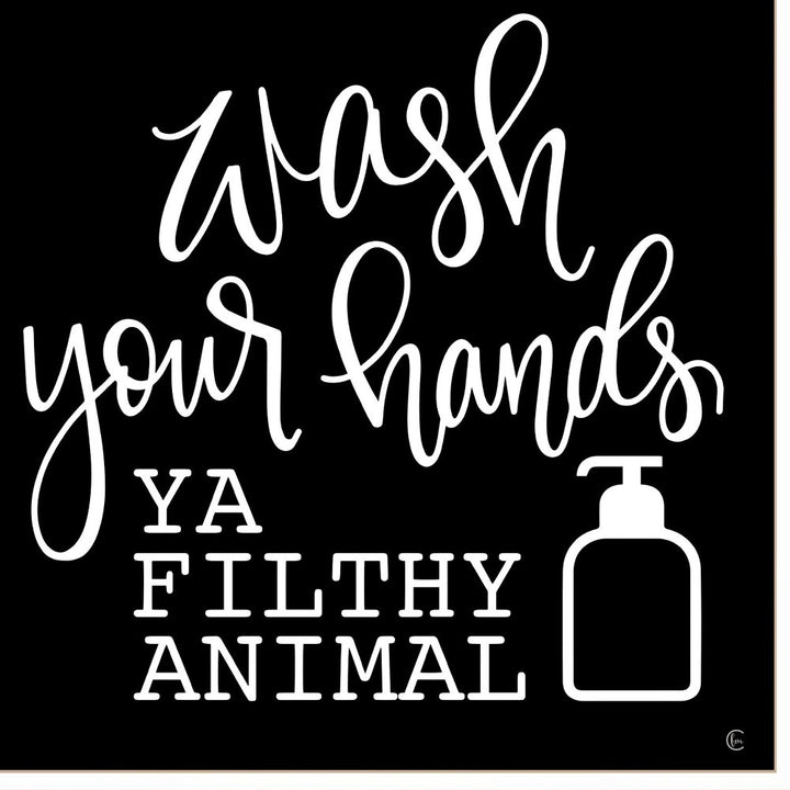 Wash Your Hands 1 White Framed Print Bathroom Wall Art