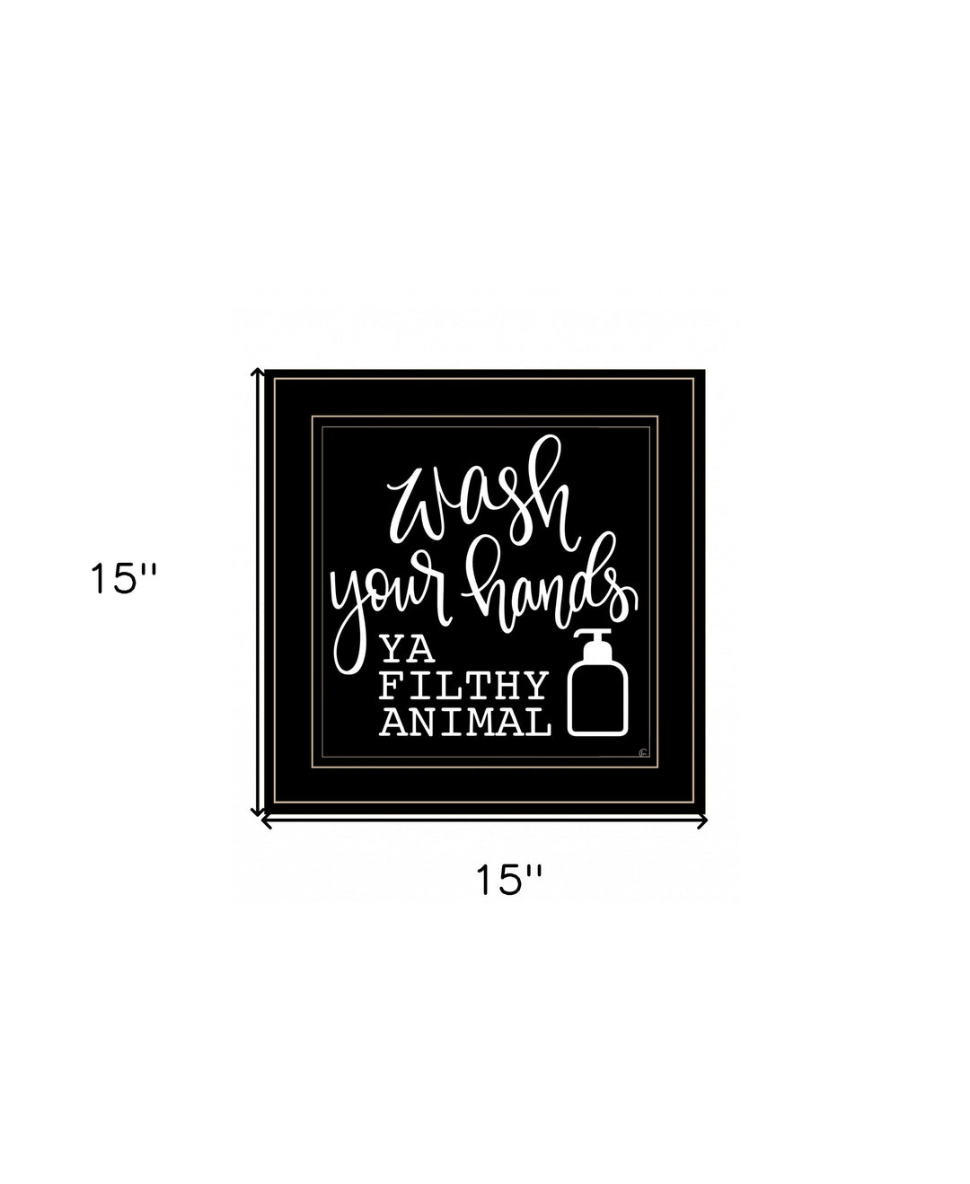 Wash Your Hands 2 Black Framed Print Bathroom Wall Art