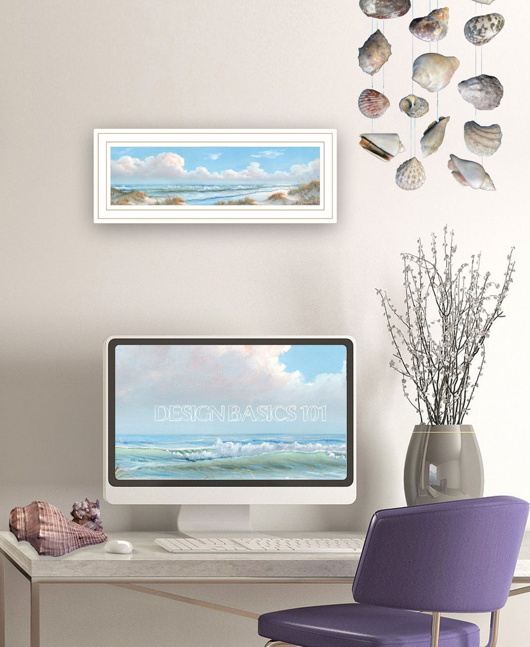 Seascape I 1 White Framed Print Wall Art