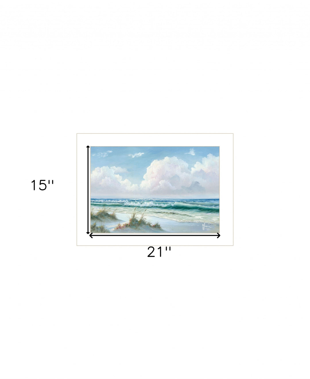 Beach 6 White Framed Print Wall Art