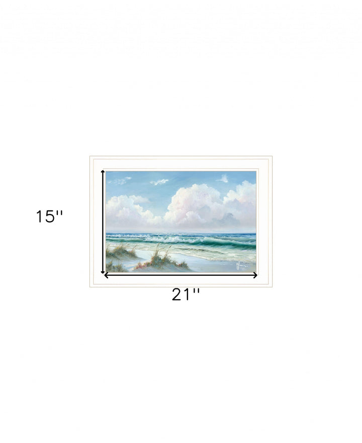 Beach 7 White Framed Print Wall Art