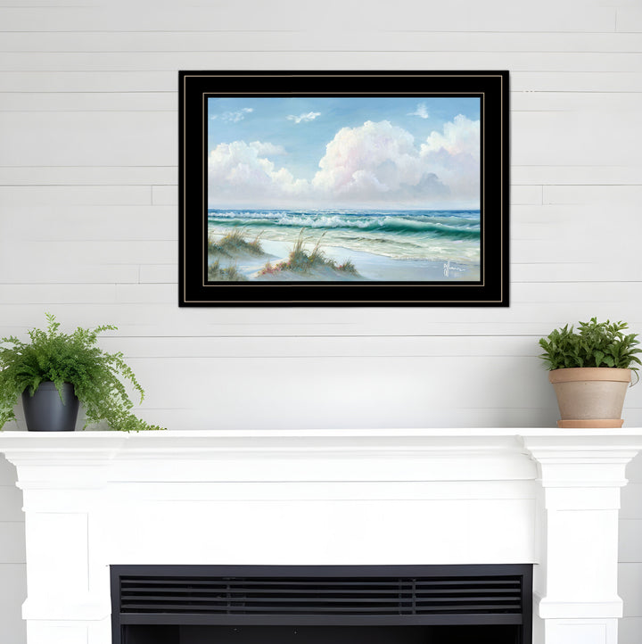 Beach 7 White Framed Print Wall Art