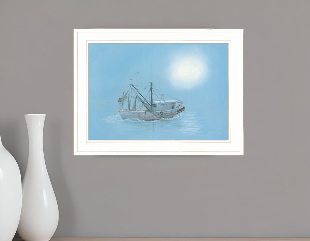 Misty Morning 1 White Framed Print Wall Art