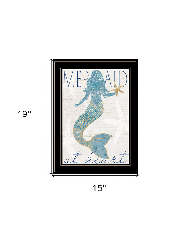 Mermaid at Heart 2 Black Framed Print Wall Art