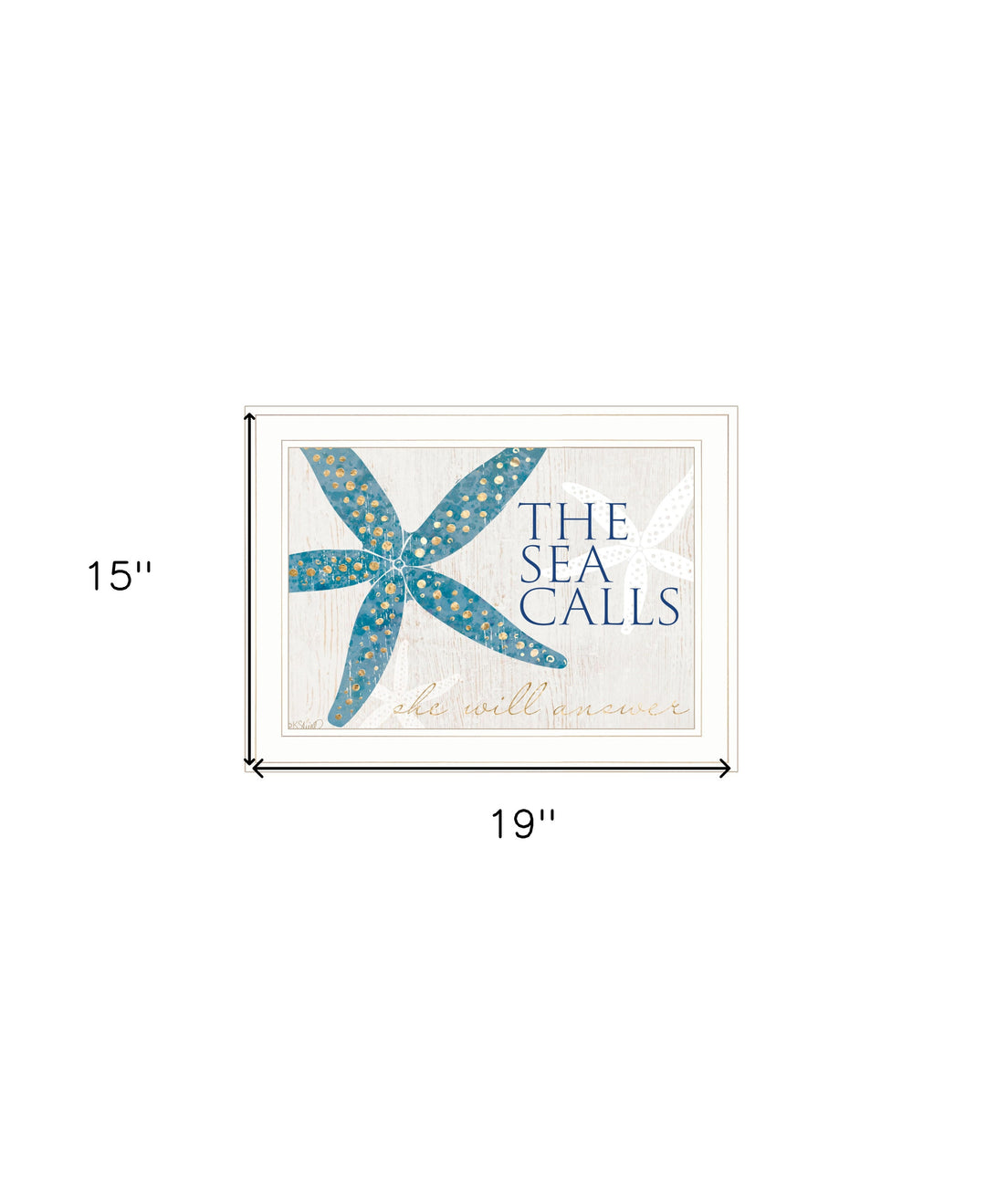 The Sea Calls 1 White Framed Print Wall Art