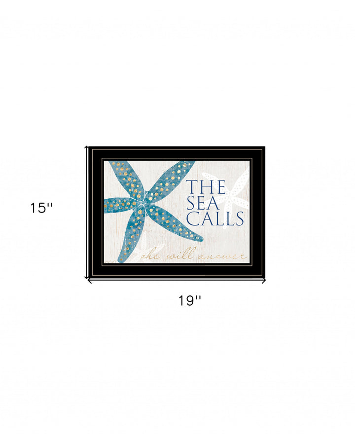 The Sea Calls 3 Black Framed Print Wall Art